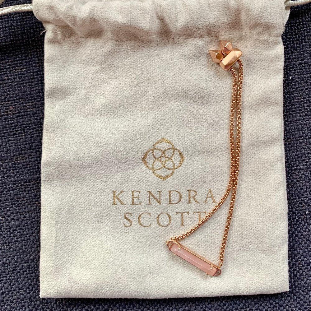 Kendra Scott adjustable Stan bracelet - rose gold with rose quartz